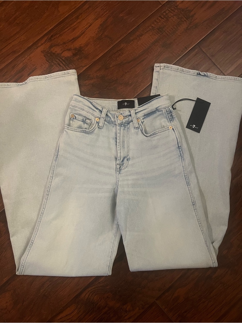 7 For All Mankind Light Blue Wide Leg Jeans